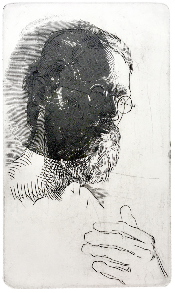 Selfportrait,&amp;nbsp;Wood and Copper Engraving,&amp;nbsp;14x8 cm