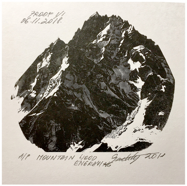 Mountain, Wood Engraving,&amp;nbsp;9.5x10cm